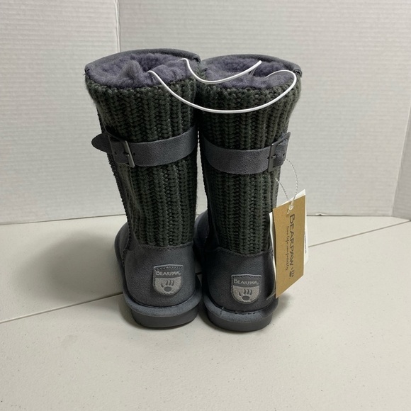 BNWT Bear Paw Suede Sherpa Knit Back with Buckle Detail Sz 7 - Picture 2 of 6